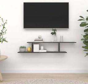 vidaXL Prateleira TV parede 125x18x23 cm derivados de madeira cinzento