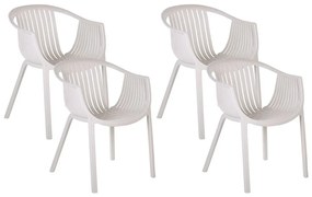 Conjunto de 4 cadeiras de jardim creme NAPOLI Beliani