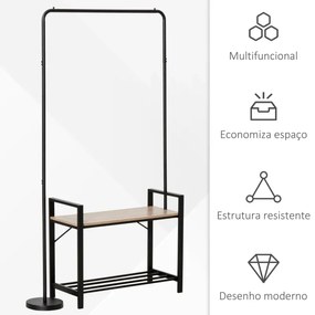 Conjunto Promise - Cabide Ajustável, Sapateira e Banco - Design Indust
