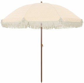 vidaXL Guarda-sol Amarelo e Branco Ø 205 x 209 cm Aço