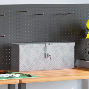 vidaXL Caixa de alumínio 48,5x14x20 cm prateado