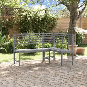 vidaXL Banco de canto p/ jardim 140 cm madeira acácia maciça cinzento