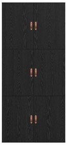 Cama de Armazenamento Preto Carvalho 100 x 200 cm
