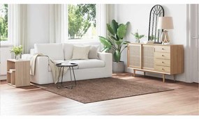 Tapete Shaggy vidaXL com Base de Látex Castanho 200x200 cm