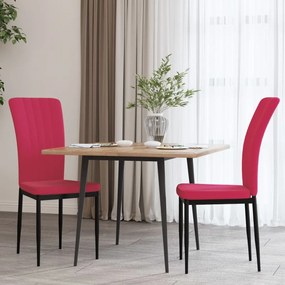 Cadeiras de jantar 2 pcs veludo vermelho tinto