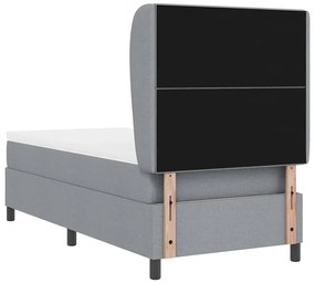 Cama Box com Colchão Cinza Claro 80 x 200 cm, Tecido de Qualidade.