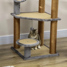 PawHut Árvore Arranhador para Gatos de 122cm Torre de Arranhar para Ga