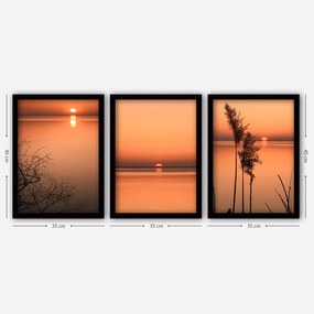 Pintura Decorativa em Moldura 3SC55 – Multicolor – 35 x 45 cm (3 Peças