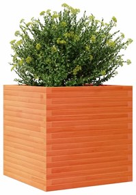 Vaso/floreira de jardim 70x70x68,5 cm pinho maciço castanho mel