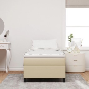 Cama com Box Spring com Colchão Verde Claro Cinza 90x200 cm Tecido de
