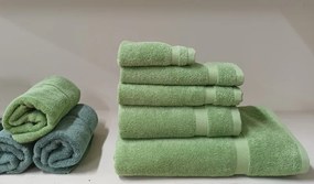 550 gr./m2 Toalhas 100% algodão - Toalhas para hotel, spa, estética: Verde 1 toalha rosto 50x100 cm