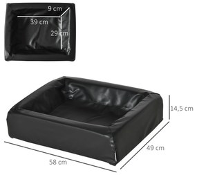 PawHut Cama para Cães Gatos Estofada em Couro PU Cama para Animais de