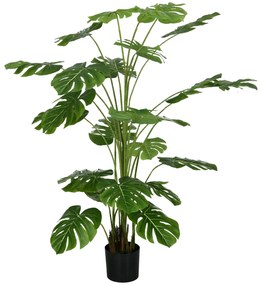 HOMCOM Planta Artificial Árvore Artificial Monstera deliciosa com Vaso Incluso Altura 180 cm Interior Verde | Aosom Portugal