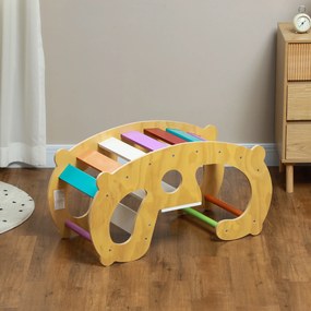 Arco de escalada 2 em 1 para crianças dos 18 aos 48 meses, cadeira de baloiço arco-íris para meninos e meninas, bebés multicolorido