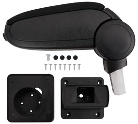 vidaXL Apoio de braço p/ carro 13x31,5x(29-51) cm ABS preto