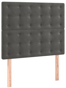 Estrutura de cama sem colchão 80x200 cm veludo cinzento-escuro
