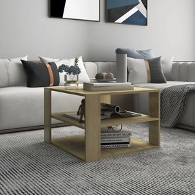 vidaXL Mesa de centro 60x60x40 cm contraplacado carvalho sonoma