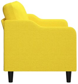Sofá de 2 lugares 120 cm tecido amarelo-claro