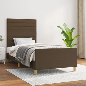 vidaXL Estrutura de cama sem colchão 80x200 cm tecido castanho-escuro