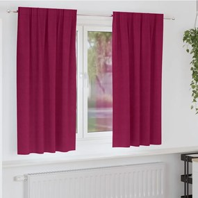 vidaXL Cortinas com cortinas 2 pcs vermelho tinto Poliéster