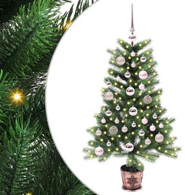 vidaXL Árvore de Natal com 150 LEDs com suporte Verde 90 cm PE