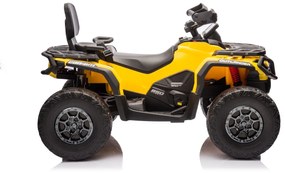 Moto 4 elétrica para crianças 12V Can Am Outlander 4×4 200W rodas Espuma EVA, assento couro Carga até 50Kg Amarela