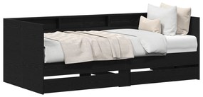 Cama de Dia com Gavetas em Carvalho Preto Carvalho preto