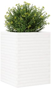Vaso/floreira de jardim 50x50x68,5 cm pinho maciço branco