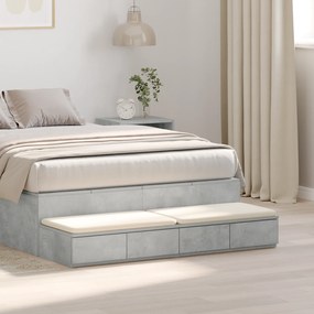 vidaXL Mesa de Gavetas Cinza Betão 120x36,5x16,5 cm Madeira de Engenharia