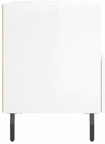 Mesas de cabeceira 2pcs derivados de madeira branco brilhante