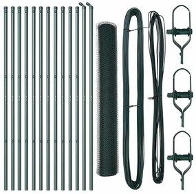 Conjunto de Cercas Conjunto de 2 Verde Floresta Malha de Metal