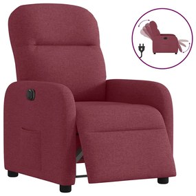 Poltrona elétrica reclinável tecido vermelho tinto
