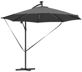 Guarda-sol de Bananeira Cantilever Antracite 294 x 294 x 248 cm