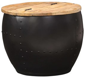 Mesa de centro redonda 53x43 cm madeira de mangueira maciça