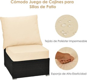Conjunto de 2 almofadas para jardim (CADEIRA NÃO INCLUIDA) com fitas antiderrapantes removíveis e enchimento macio para sofá de sala de estar, cor beg