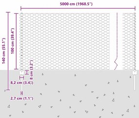 Postes de Cerca vidaXL 11 pcs U-Channel Verde 100 cm Aço