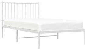 Estrutura de cama com cabeceira 100x190 cm metal branco