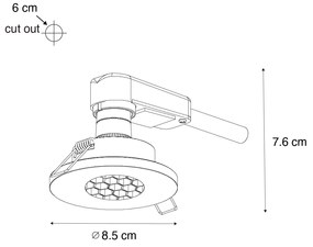 Refletor embutido para banheiro moderno dourado IP54 - Shed Honey Moderno