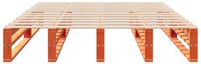 Cama sem colchão 120x190 cm madeira pinho maciça castanho-mel