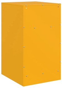 Mesas de cabeceira 2 pcs 34,5x39x62 cm aço amarelo mostarda