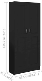 Estante 82,5x30,5x185,5 cm derivados de madeira preto
