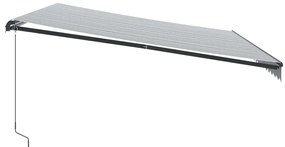 Toldo retrátil manual com luzes LEDs 500x300cm antracite/branco