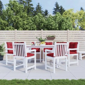 vidaXL Almofadões lombares cadeiras jardim 6pcs tecido vermelho tinto