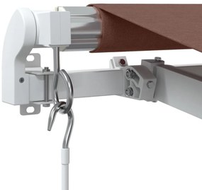 Toldo retrátil manual 500x300 cm castanho