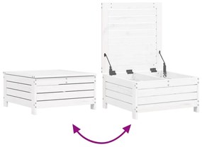9 pcs conjunto sofás de jardim madeira de pinho maciço branco