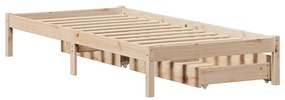 Cama sem colchão 90x200 cm madeira de pinho maciça