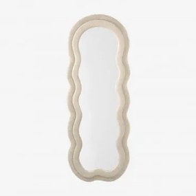 Espelho De Parede Irregular 60x160 Cm Estofado Evelyn Chenille Branco - Sklum