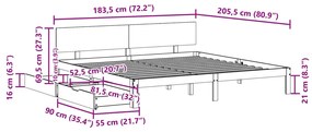 Estrutura de cama c/ gavetas 180x200 cm pinho maciça branco