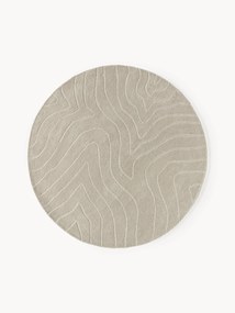 Tapete redondo em lã artesanal Aaron