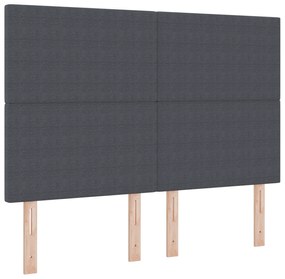 Cama Box com Colchão Cinza Escuro 160x200 cm Tecido de Corduroy